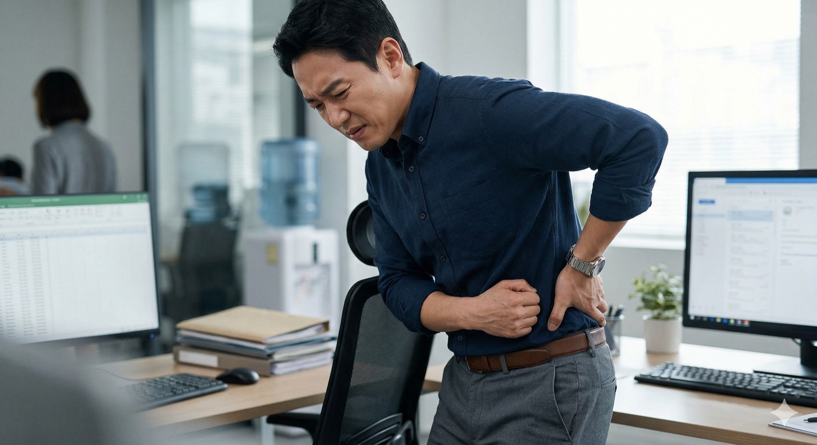 Desk worker back and neck pain