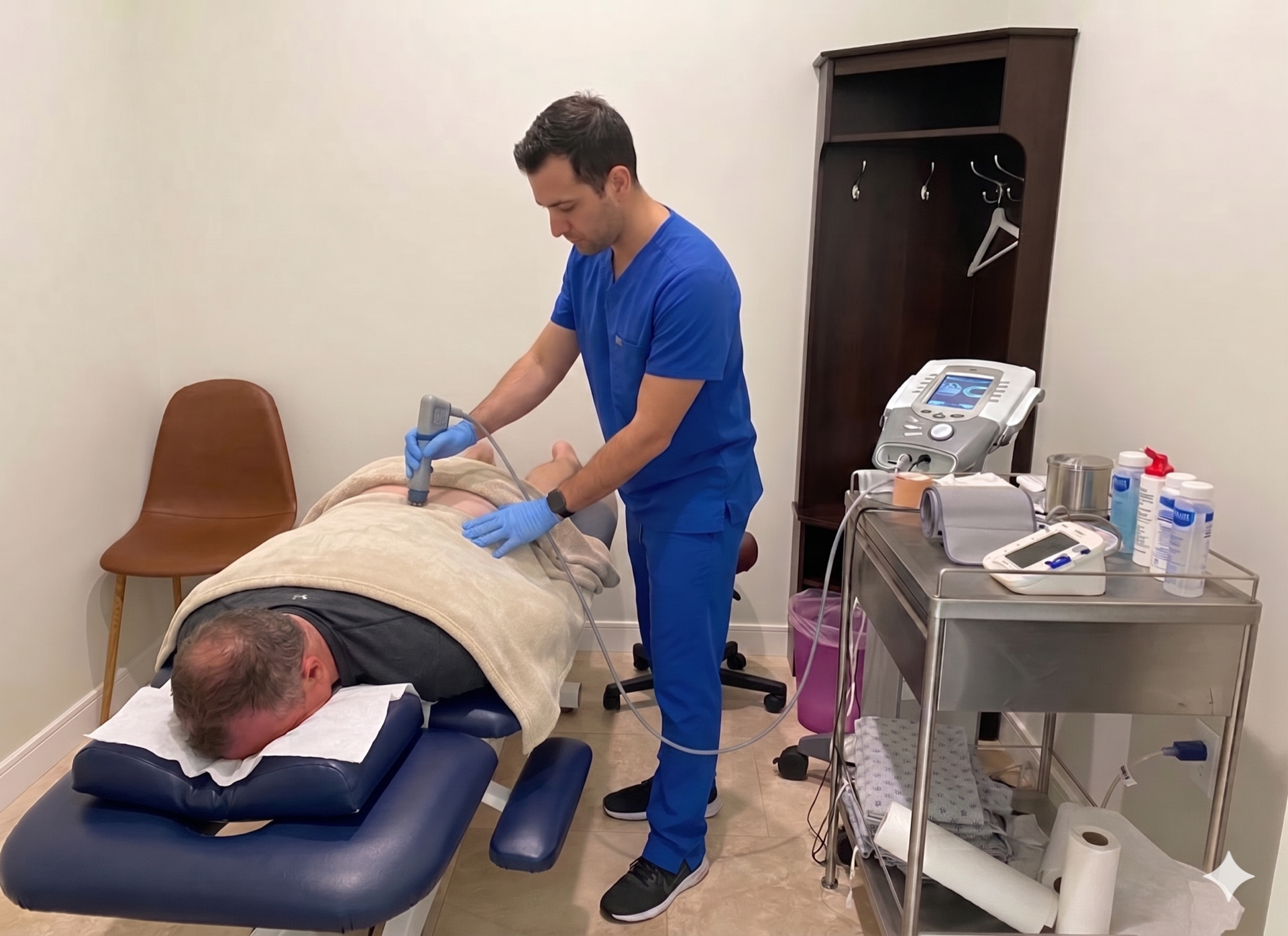 Focused shockwave therapy at Wilshire Center Chiropractic treatment